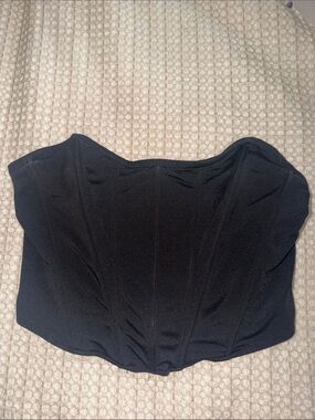 Say What? Black Strapless Corset-Style Camisole